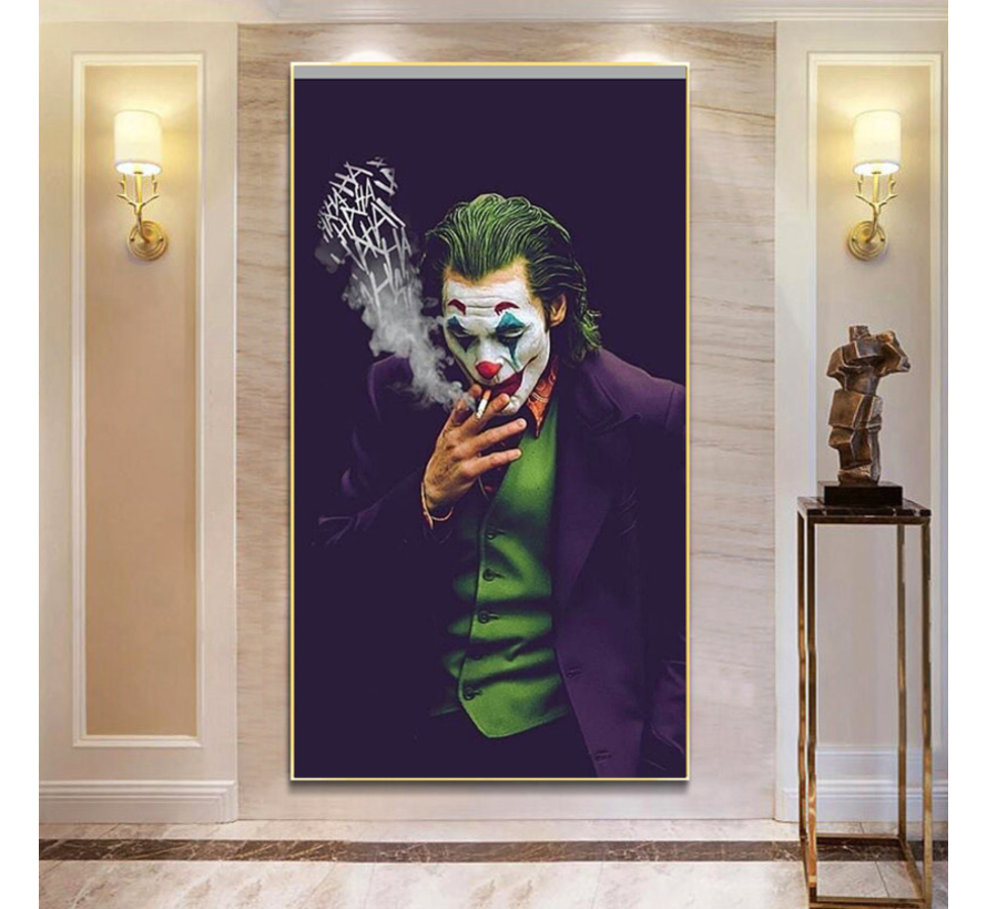 Allernieuwste.nl® Canvas Schilderij The Joker Movie - Modern Realistisch - Poster - Tv - Film - 40 x 70 cm - Kleur