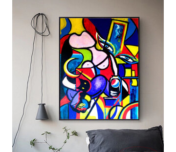 Allernieuwste.nl® Canvas Schilderij Pablo Picasso Abstract - 50 x 70 cm