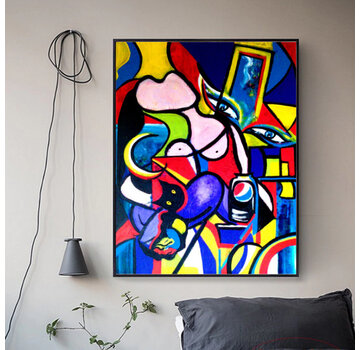 Allernieuwste.nl® Canvas Schilderij Pablo Picasso Abstract - 50 x 70 cm