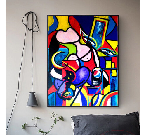 Allernieuwste.nl® Allernieuwste.nl® Canvas Schilderij * Pablo Picasso Abstract * - Kunst aan je Muur - Kleur - Modern - 50 x 70 cm