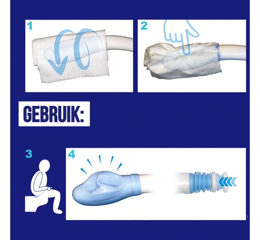 Allernieuwste.nl® Toilet Hulp - WC-papier hulpmiddel - Intieme reiniger - Comforthulpmiddel -  lengte 38 cm