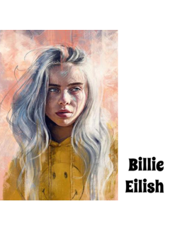 Allernieuwste.nl® Canvas Schilderij Billie Eilish Singer-Songwriter - 50 x 70 cm