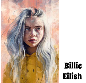 Allernieuwste.nl® Canvas Schilderij Billie Eilish Singer-Songwriter - 50 x 70 cm