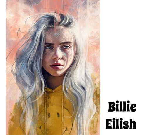 Allernieuwste.nl® Allernieuwste.nl® Canvas Schilderij Billie Eilish Singer-Songwriter - Electropop - 50 x 70 Kleur