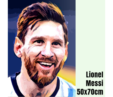 Allernieuwste.nl® Canvas Schilderij Lionel Messi (Leo) Profvoetballer / Legende - 50 x 70cm