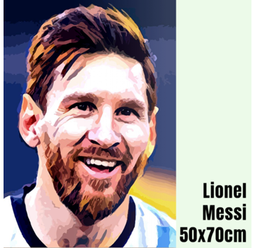 Allernieuwste.nl® Canvas Schilderij Lionel Messi (Leo) Profvoetballer / Legende - 50 x 70cm