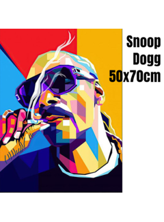 Allernieuwste.nl® Canvas Schilderij Rapper Snoop Dogg Hiphop Gangstarap G-Funk - 50 x 70 Kleur