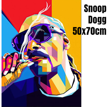 Allernieuwste.nl® Canvas Schilderij Rapper Snoop Dogg Hiphop Gangstarap G-Funk - 50 x 70 Kleur