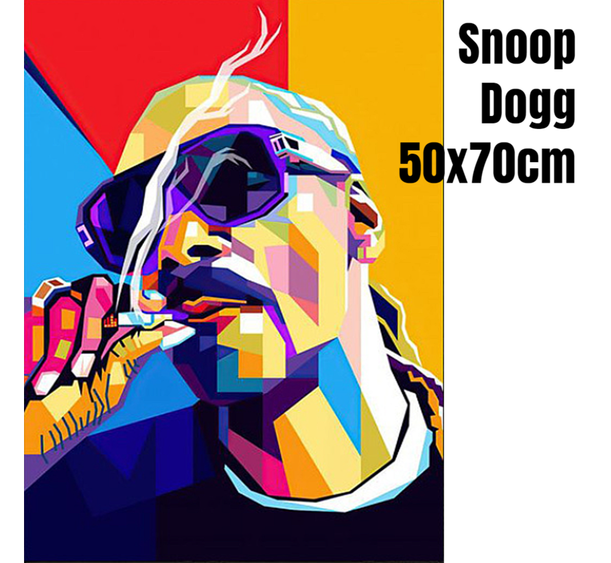 Allernieuwste.nl® Canvas Schilderij Rapper Snoop Dogg Hiphop Gangstarap G-Funk - 50 x 70cm