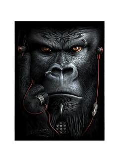 Allernieuwste.nl® Canvas Schilderij HipHop Gorilla Aap - 60 x 80 cm