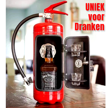 Allernieuwste.nl® Unieke Rode Brandblusser Design Dranken Opbergdoos - Gift Set