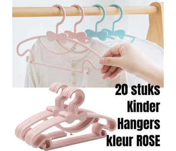 Allernieuwste.nl 20 Stuks Kinder Kledinghangers Rose