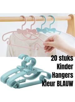 Allernieuwste.nl® 20 Stuks Kinder Kledinghangers Licht Blauw