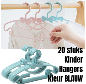 Allernieuwste.nl 20 Stuks Kinder Kledinghangers Licht Blauw