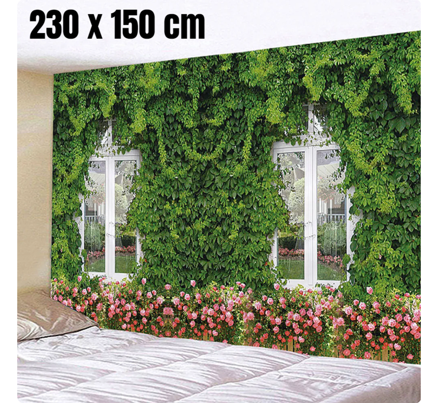 Allernieuwste.nl® Droomhuis met Groen Wandkleed Wandtapijt Wanddecoratie Muurkleed Tapestry - Natuur - Kleur - 230 x 150 cm