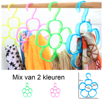 Allernieuwste.nl® 4 STUKS Sjaal Stropdas Hanger - Mix kleuren - 26 x 18.5 cm
