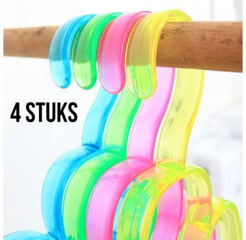 Allernieuwste.nl® 4 STUKS Sjaal Stropdas Hanger - Mix kleuren - 26 x 18.5 cm