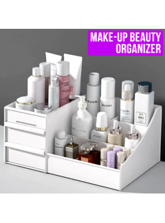 Allernieuwste.nl® Make-up Beauty Organizer met 2 Lades - Wit