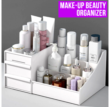 Allernieuwste.nl® Make-up Beauty Organizer met 2 Lades - Wit