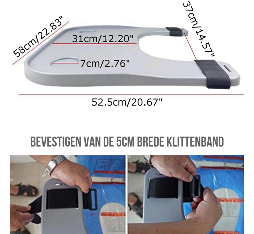 Allernieuwste.nl® Rolstoeltafel - Eettafel voor rolstoel - ABS Invalidenwagen Opzet Tafel - Grijs 58x52cm