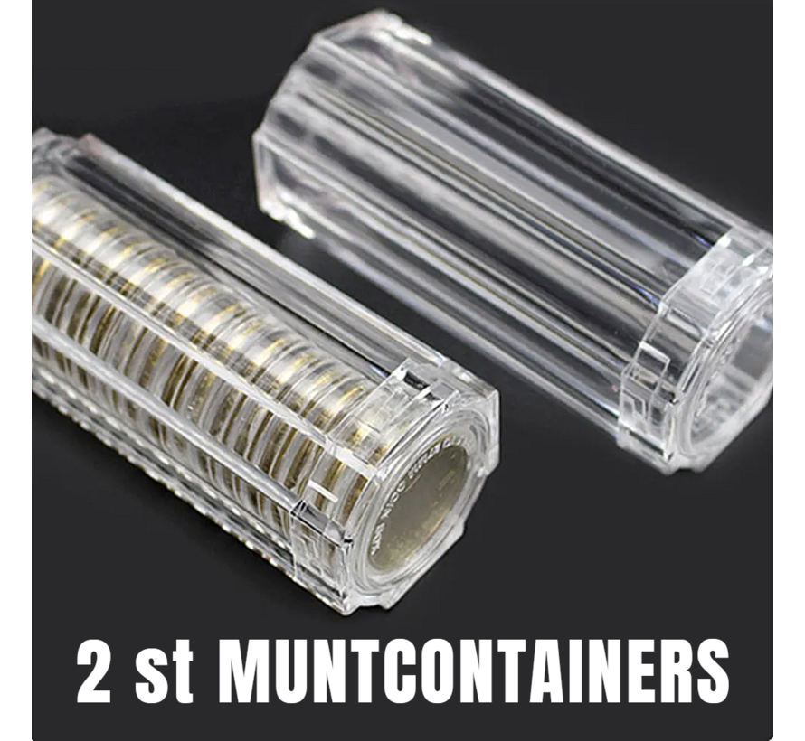 Allernieuwste.nl® 2 STUKS Acryl Opbergcontainer voor 30 mm Capsules Opslag Buis Houder Case Voor 30mm Munten - Acryl 58 mm - 2 Stuks