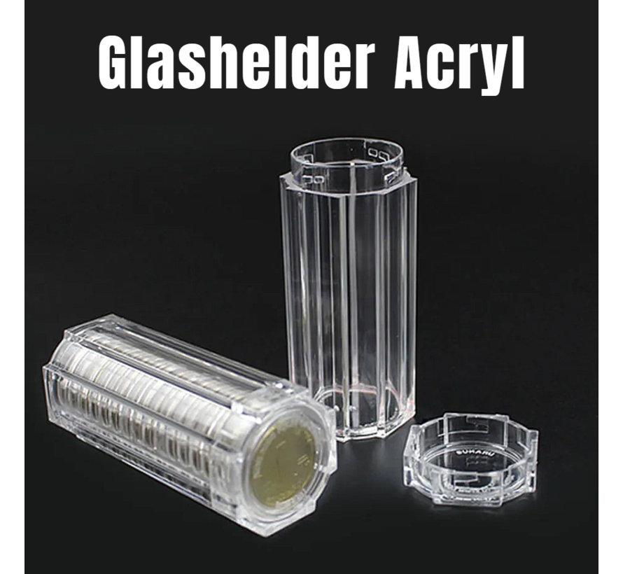 Allernieuwste.nl® 2 STUKS Acryl Opbergcontainer voor 30 mm Capsules Opslag Buis Houder Case Voor 30mm Munten - Acryl 58 mm - 2 Stuks