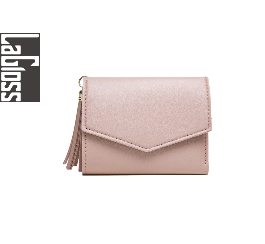 LaGloss® Vrouwelijke Luxe Roze portemonnee - Imitatie leer - 11.5 x 9 cm - Roze - elegant tijdloos - casual - formeel - dames - portemonnee - wallet