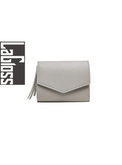 LaGloss® Vrouwelijke Luxe Grijze portemonnee - Imitatie leer - 11.5 x 9 cm