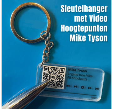 Allernieuwste.nl® QR Sleutelhanger Boksen Legend MIKE TYSON *