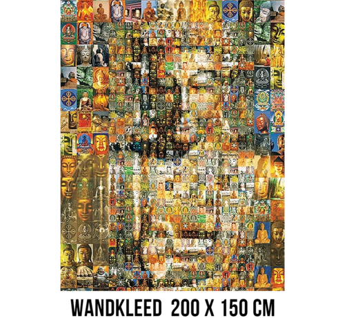 Allernieuwste.nl® Allernieuwste® NFT Boeddha Buddha Duizend Plaatjes Wandkleed Groot XL Wandtapijt Wanddecoratie Muurkleed Tapestry - Buddha - Kleur - 200 x 150 cm