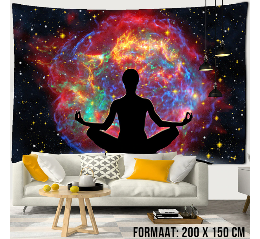 Urban Loft Wandkleed Groot Wandtapijt Wanddecoratie Minimalisme Muurkleed Tapestry - Boeddha Yoga Meditatie 1 - Kleur - 200 x 150 cm