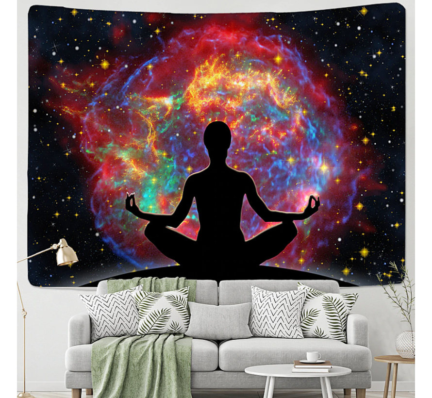 Urban Loft Wandkleed Groot Wandtapijt Wanddecoratie Minimalisme Muurkleed Tapestry - Boeddha Yoga Meditatie 1 - Kleur - 200 x 150 cm