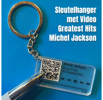 Allernieuwste.nl® QR Sleutelhanger MICHEL JACKSON King of Pop *