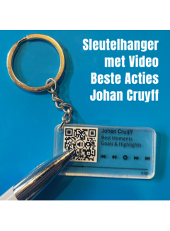 Allernieuwste.nl® QR Sleutelhanger JOHAN CRUYFF Prof-Voetballer *