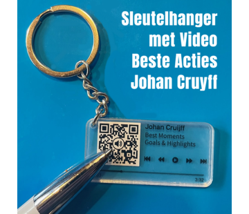 Allernieuwste.nl® QR Sleutelhanger JOHAN CRUYFF Prof-Voetballer *