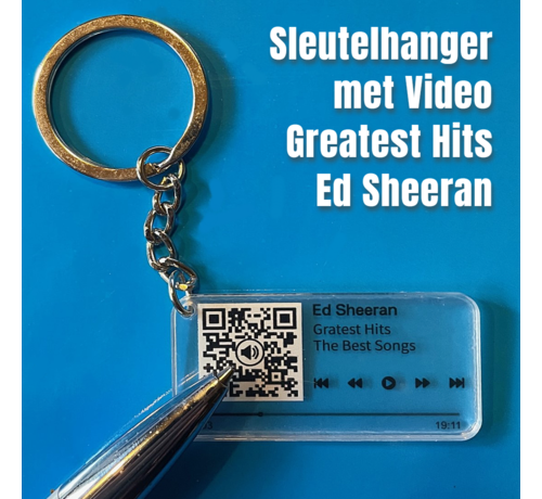 Allernieuwste.nl® Allernieuwste.nl® QR Sleutelhanger ED SHEERAN - Video met Best Songs - QR code Geschenk Idee Cadeau Sheeran-fan - Beeld en Geluid Gadget - MU12 Sinterklaas Cadeau