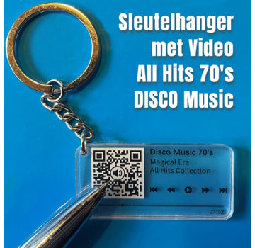 Allernieuwste.nl® QR Sleutelhanger DISCO MUSIC 70's *