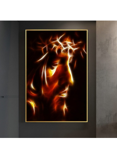 Allernieuwste.nl® Canvas Schilderij Jezus Christus Modern Abstract - 60 x 90 cm