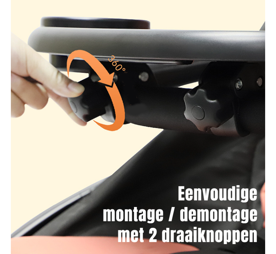 Allernieuwste.nl® Buggy Tray UNIVERSEEL Maaltijdbakje Speeltafeltje met Mobiele Telefoon Sleuf Kinderwagen Tafel - 36 x 14.5 cm - Zwart