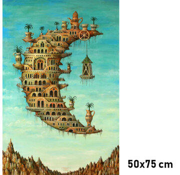 Allernieuwste.nl® Canvas Schilderij Salvador Dali Living on the Moon - 50 x75 cm