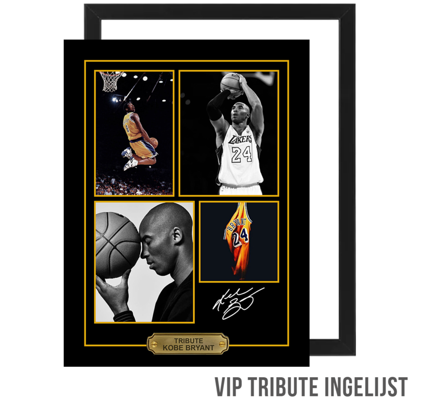 Allernieuwste.nl® Canvas Schilderij VIP Tribute Prof Basketballer Kobe Bryant - Memorabilia INGELIJST - 30 x 40 cm