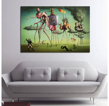 Allernieuwste.nl® Canvas Schilderij Salvador Dali Surrealistisch - 70 x 100 cm