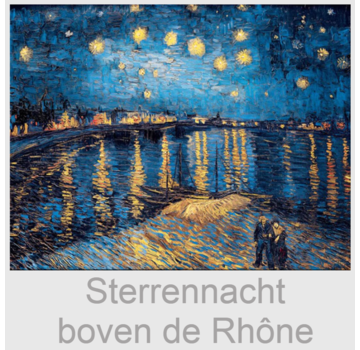 Allernieuwste.nl® Canvas Schilderij Vincent Van Gogh - Sterrennacht boven de RhÃ´ne - 60 x 90 cm