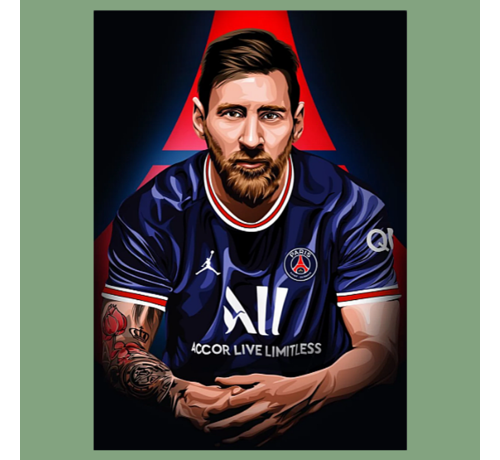 Allernieuwste.nl® Allernieuwste.nl® Canvas Schilderij Lionel Messi Legende - Profvoetballer - Sport - Kleur - 50 x 70 cm