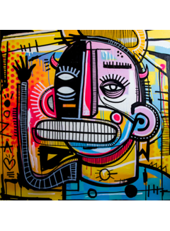 Allernieuwste.nl® Canvas Schilderij Joachim Graffiti Street Art - 60 x 60 cm