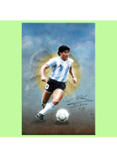 Allernieuwste.nl® Canvas Schilderij Voetbal legende Maradona - 50 x 70 cm