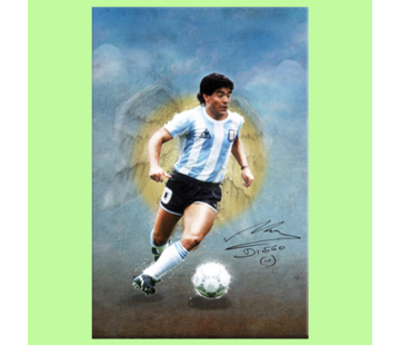 Allernieuwste.nl® Canvas Schilderij Voetbal legende Maradona - 50 x 70 cm