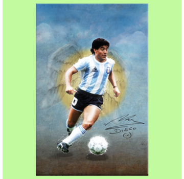 Allernieuwste.nl® Canvas Schilderij Voetbal legende Maradona - 50 x 70 cm