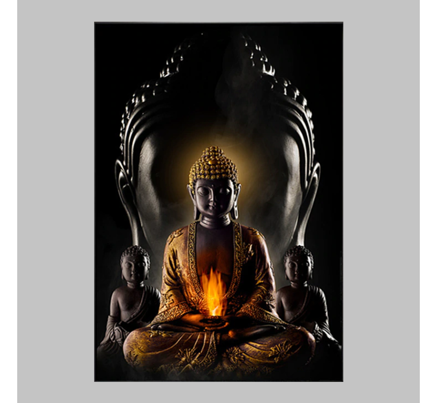 Allernieuwste.nl® Canvas Schilderij Moderne Boeddha - Kunst - Modern - Poster - 40 x 60 cm - Kleur