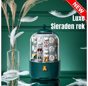 Allernieuwste.nl® LUXE Roterende Sieraden Opberg Display - 9 Lades -  Fashion Green